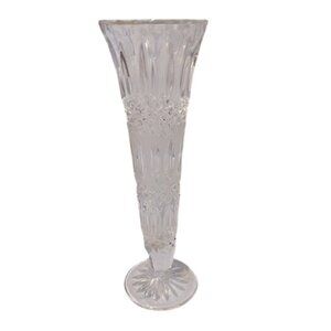 Vintage Crystal Flower Bud Vase Antique Decor Elegant Retro Tall German Made 8"